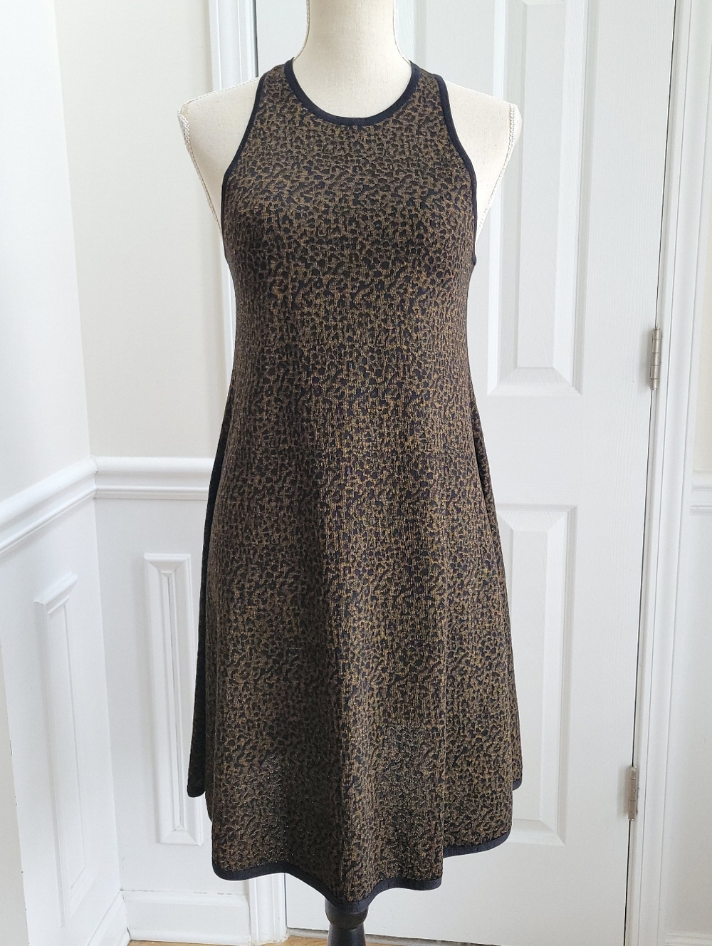 Saint Laurent Leopard Jacquard Luxe Knit Animal Printed Silk Blend Dress Size M - Picture 3 of 14